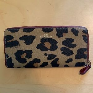New COACH zip wallet -Leopard Print